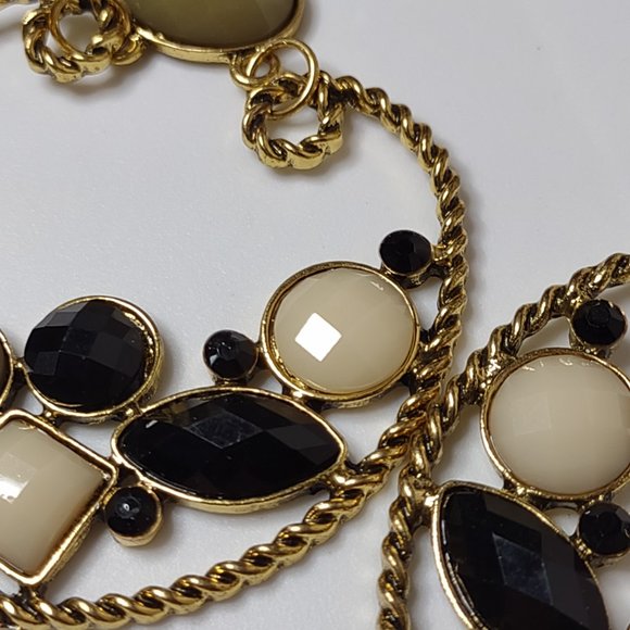 Heavy Metal And Plastic Large Dangle Earrings - Picture 8 of 14